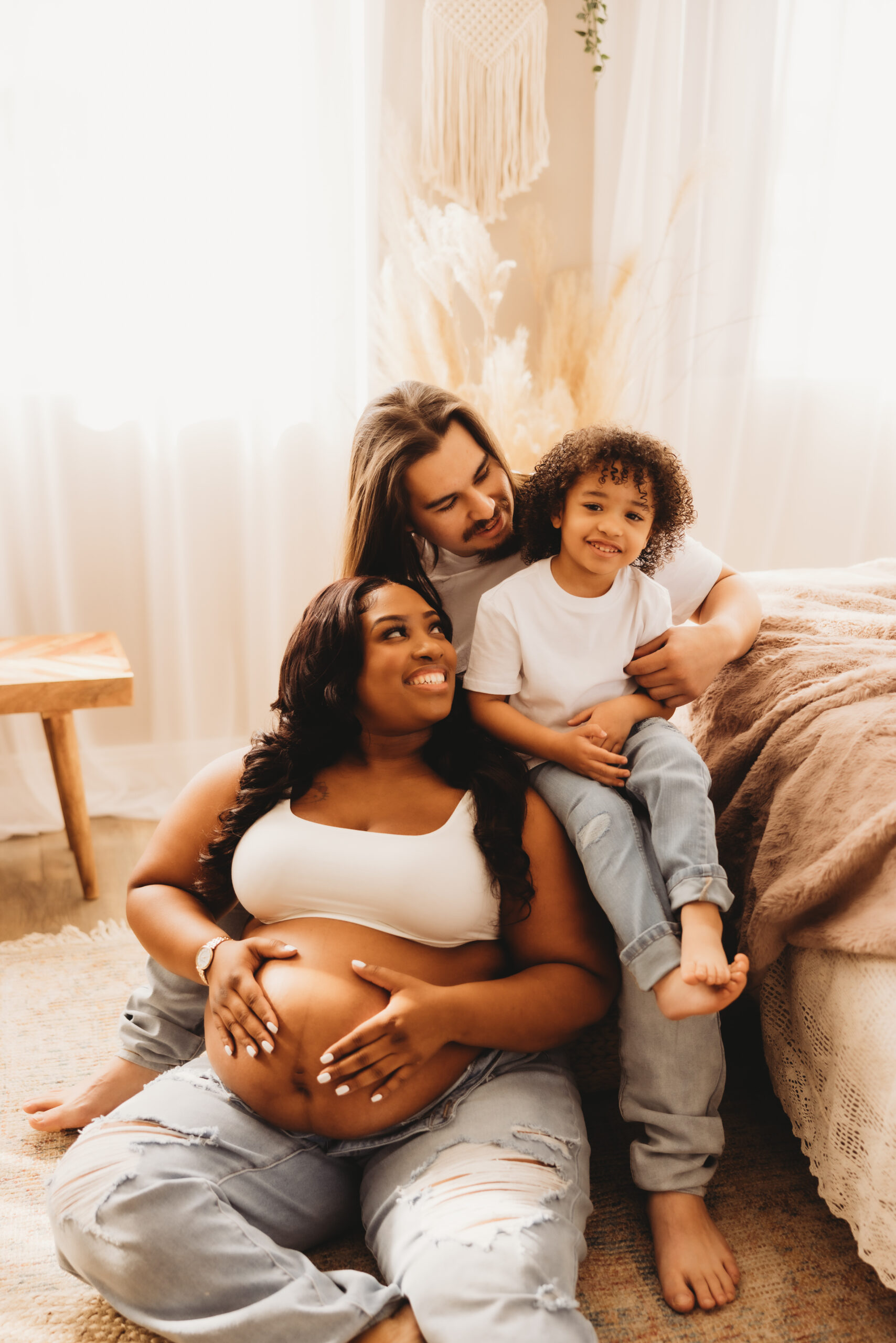 in studio maternity photo session