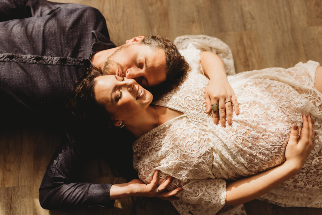 in studio maternity photo session